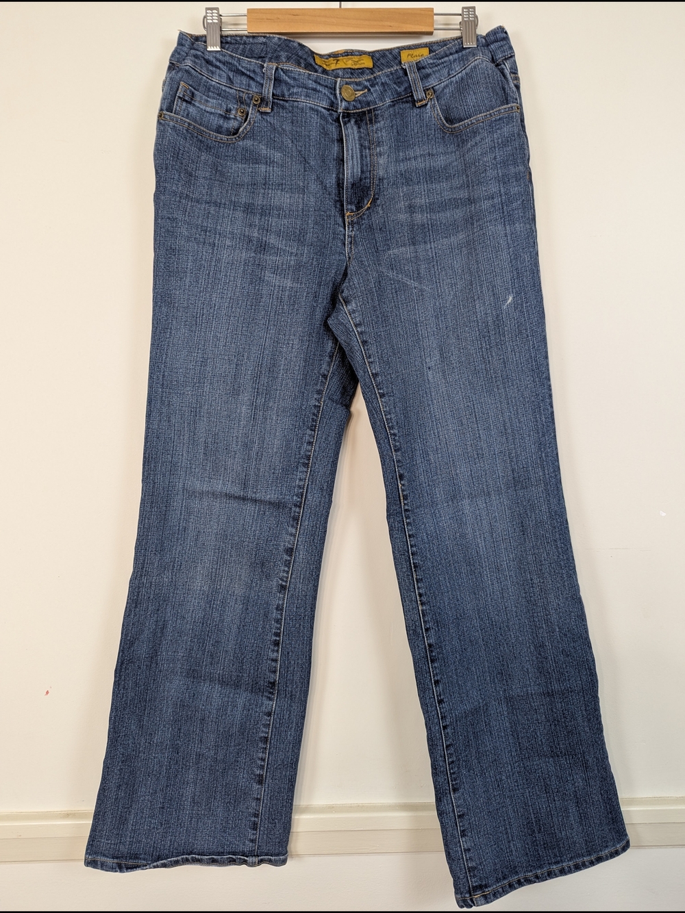Seven7 Women's Dark Blue Flare Jeans